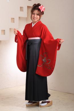 赤&黒グレー袴フルセット