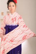 正絹矢がすり振袖&紫袴フルセット