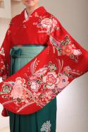 レトロ赤&緑袴フルセット