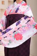 白紫&市松模様袴フルセット