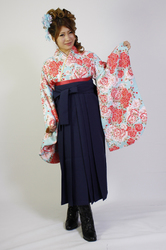 桜柄水色&紺袴フルセット